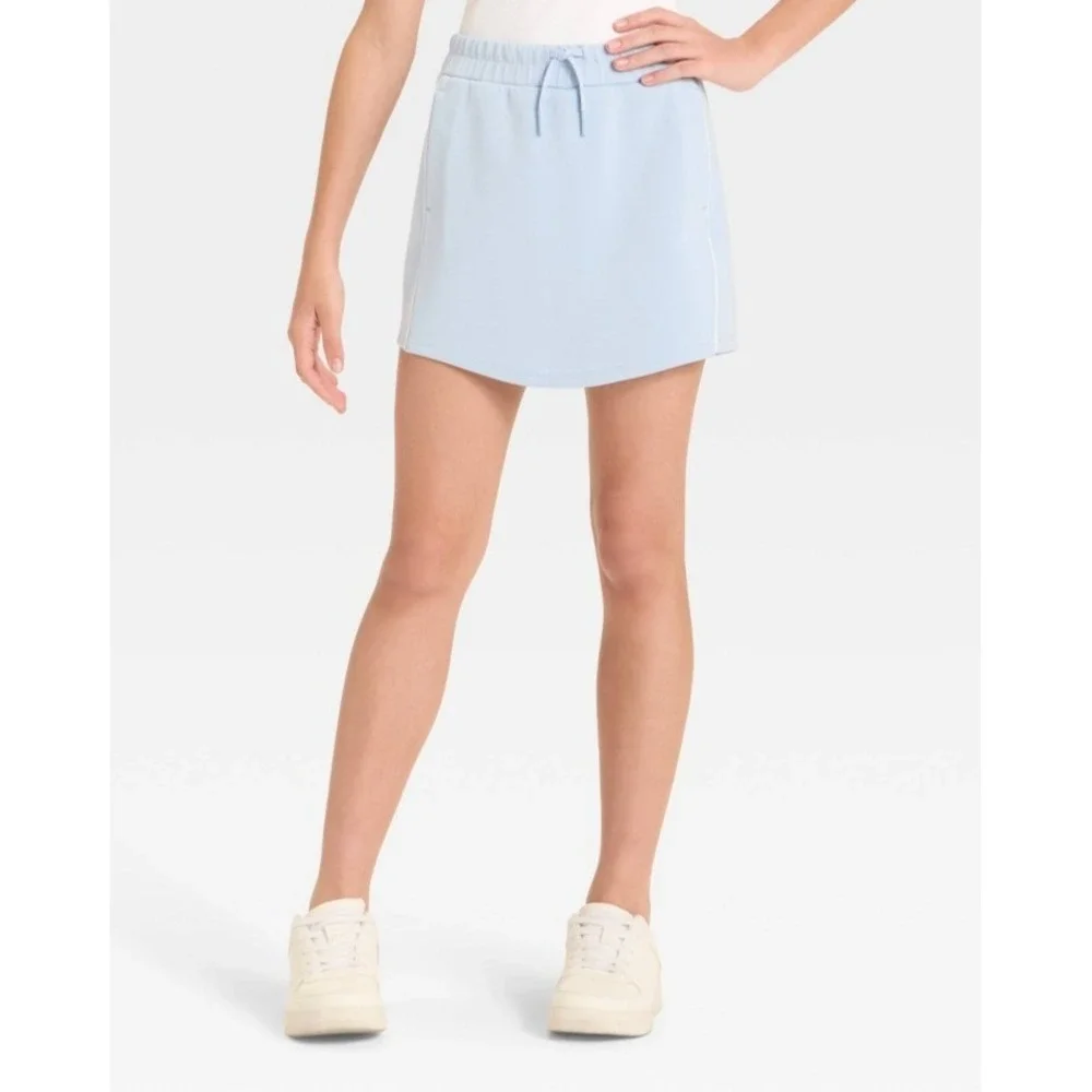 NWT~ All in Motion sz S 6/7 Blue Girls Airy Sleek Flap front Skort Gym